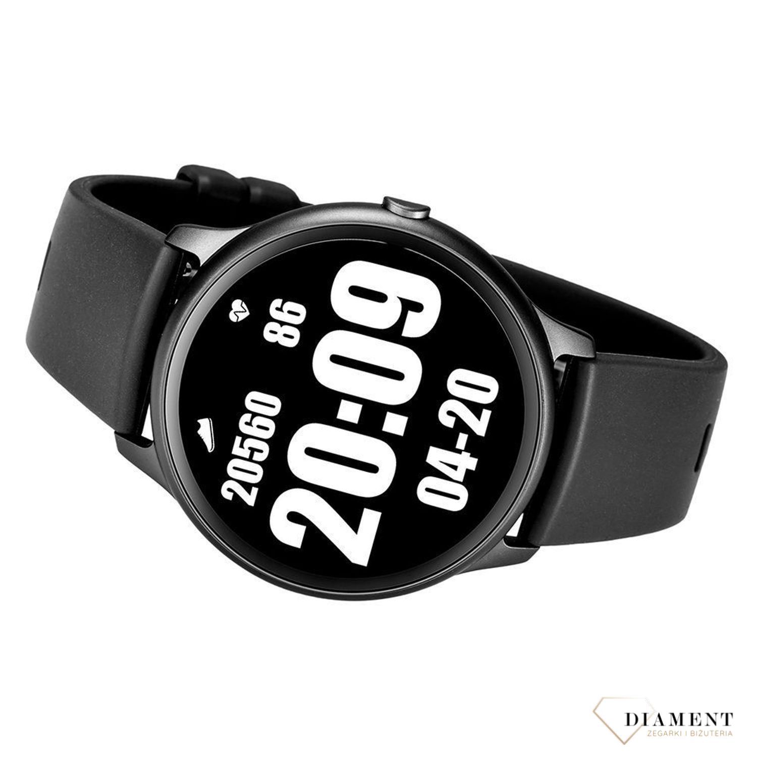 Smartwatch Rubicon na czarnym gumowym pasku  RNCE61BIBX05AX (2).jpg